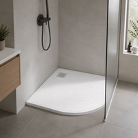 Base de douche en pierre artificielle moderne blanche antidérapante 800 x 800 avec installation facile et garantie de 5 ans pour salle de bain