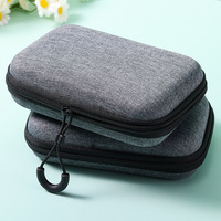 Sac rigide en EVA gris 14x10x4 pouces pour disque dur 25 pouces, casque sans fil, câble de données, microphone de streaming en direct, boîte d'emballage