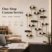 Étagère à vin murale en métal LED personnalisée, présentoir en fer pour salon, support mural pour bouteilles de vin pour bars et hôtels