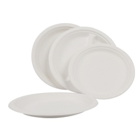 Assiettes jetables écologiques et biodégradables de 9 pouces pour camping et fêtes, en bagasse de canne à sucre, alternative aux couverts ECOLIFE