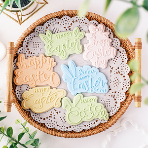 Lapin de Pâques Panier Oeuf Motif 3D Acrylique Cookie Cutter & Embosser Timbre Et Biscuit Cookie Fondant Embosser Stamper - Product Image 1