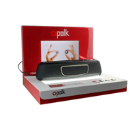 Présentoir de comptoir horizontal moderne en acrylique avec écran LCD Polk, lecteur vidéo et éclairage LED