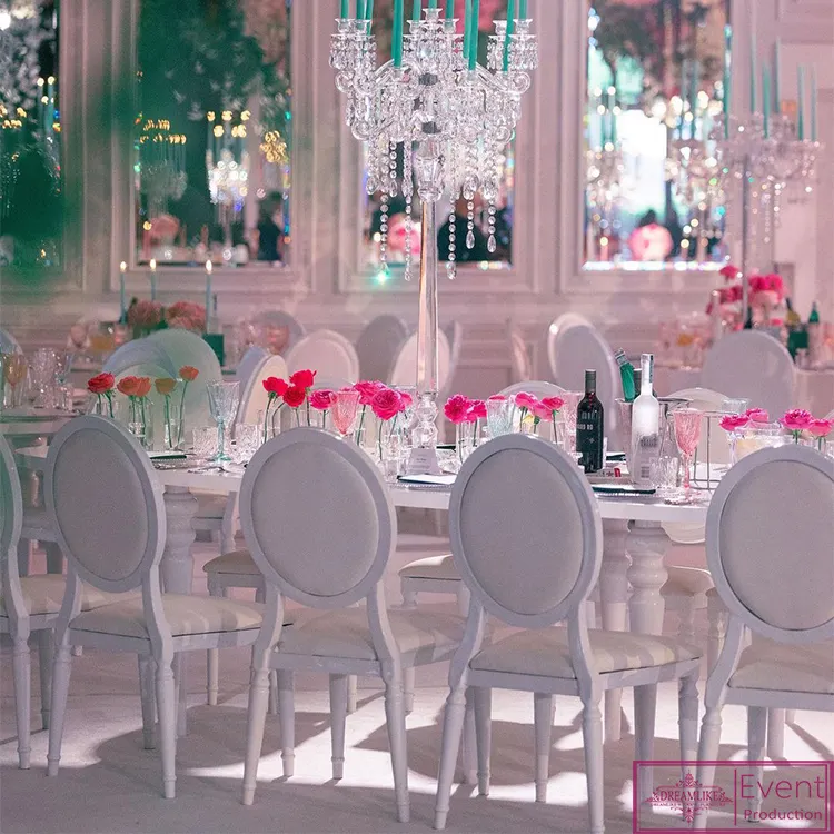 Foshan-silla con marco de metal y aluminio para invitados de hotel, cojín suave, pu, banquete, boda, pintura de hierro, color blanco