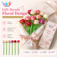 Stylo gel en silicone souple KAIX en forme de rose, écriture fluide, cadeau idéal pour les enseignants et la rentrée scolaire (vente au détail)