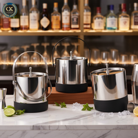 Seau à glace personnalisé à double couche 1,4 L, seau à glace en acier inoxydable pour les fêtes, les hôtels, les bars, la maison, les bacs à boissons