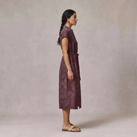 Robes midi pour femmes à col montant, style chinois, élégantes, 100% soie de mûrier, teintes végétalement, coupe trapèze, manches courtes, vente en gros, très demandées