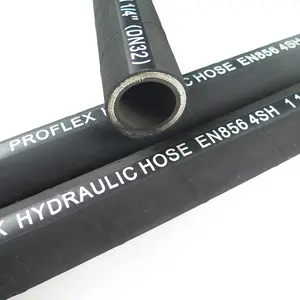 Stocklot 4sh mangueira hidráulica de alta pressão en856 tubo de borracha hidráulica com espiral de aço