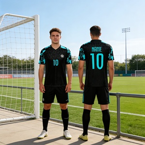 Maglia <span class=keywords><strong>da</strong></span> Calcio Personalizzata con Scollo a V, Top <span class=keywords><strong>da</strong></span> Allenamento per Uomo, Nome <span class=keywords><strong>e</strong></span> Numero Personalizzati, Logo Stampato in Sublimazione - Product Image 4