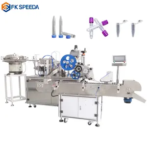 Nucleic acid detection 3-10ml 20ml Reagent tube capping labeling production line ampoule bottle double head filling machine