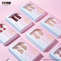 Boîte d'emballage personnalisée pour faux ongles avec fenêtre, carton pliable imprimé CMYK pour les pointes d'ongles artificiels