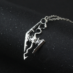 Collar <span class=keywords><strong>Skyrim</strong></span> con Colgante de Dinosaurio Dragón, Colgantes Antiguos Vintage, Joyería, Cosplay de Juego - Product Image 4