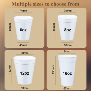 Gobelets en mousse jetables personnalisés en gros, boissons froides à emporter, gobelets en polystyrène blancs - Product Image 5