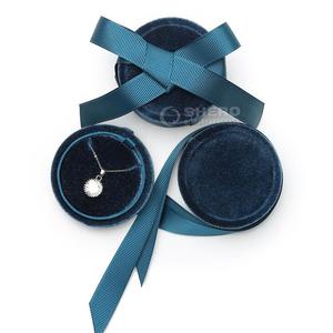 Round Beige Velvet Jewelry Gift <b>Box</b> With Ribbon Tie For Necklaces Pendants And <b>Rings</b> Custom Color Luxury Jewelry Packaging Case - Product Image 4