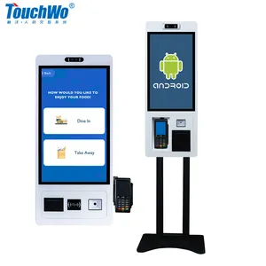 Touchwo 15.6 21.5 24 32 인치 레스토랑 터치 스크린 셀프 서비스 키오스크 자동 주문기 안드로이드 키오스크