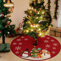 YACHEN - Decoración Navideña, Alfombra de Felpa con Diseño de Copos de Nieve, Base para Árbol de Navidad, Falda para Árbol de Navidad, Decoración para el Hogar
