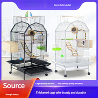 Cages à oiseaux multifonctionnelles en métal haut de gamme pour calopsites et perruches, grandes maisons écologiques pour animaux de compagnie, design carré, capacité 15 kg