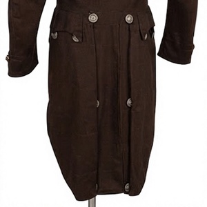 Brown Historical Tailcoat Men's Frock <b>Coats</b> <b>Longline</b> Button Front Period Costume Outerwear - Product Image 5