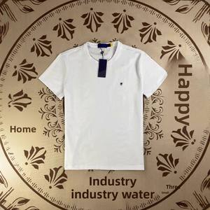 Camiseta de Verano de Manga Corta para Hombre y <span class=keywords><strong>Mujer</strong></span>, Color Sólido, Logotipo Bordado, Camiseta de Algodón para Hombre - Product Image 4