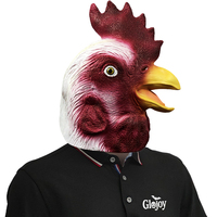 Masque de tête de coq réaliste en latex, accessoire de costume d'animal de ferme pour fête d'Halloween, cosplay, jeu de rôle