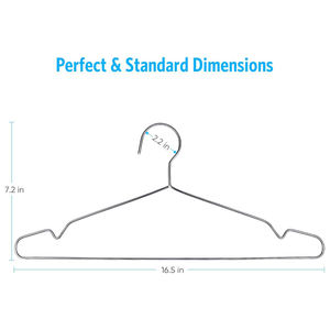 Cintres à vêtements, lot de 50, cintres en fil métallique, acier inoxydable, antidérapants, robustes - Product Image 4