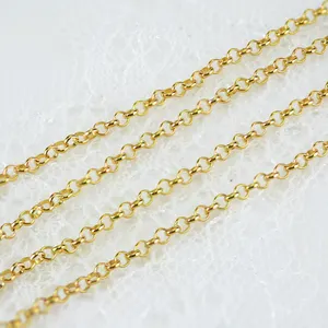 China Fabrikant Pearl Chain Plated Roll Sieraden 18K Solid Touw Fijne Klassieke Gouden Ketting