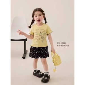 Okids Girls Shorts Star Print Pure Cotton Breathable Summer Wear Mid Waist Casual Style - Product Image 4