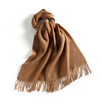 Écharpe de luxe en 100 % laine pour femme, design de marque, châle chaud couleur unie, foulard épais