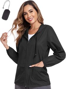 Veste imperméable légère pour <span class=keywords><strong>femme</strong></span>, couleur vert olive, coupe-vent, pour la <span class=keywords><strong>randonnée</strong></span> en plein air - Product Image 5