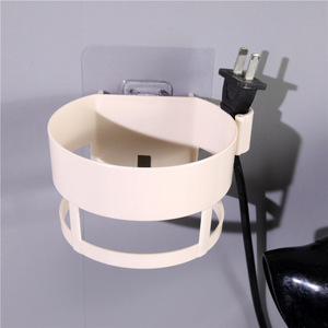 Creative seamless, no-drill hair dryer holder, bathroom and toilet household hair dryer storage <b>rack</b>, wall-mounted <b>shelf</b> - Product Image 4