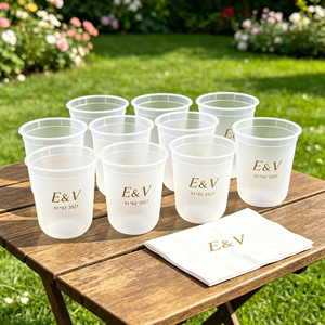 Ensemble de gobelets personnalisables 2-en-1 pour collations et boissons avec bol, 500 ml et 700 ml, en plastique PET, pour thé au lait, jus, à emporter, pour événements, anniversaires et autres occasions. - Product Image 1