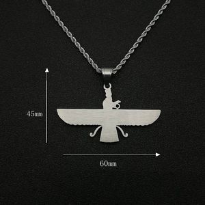 Stainless Steel Wing Pendant <b>Necklace</b> Gold <b>Silver</b> Plated Unisex Fashion Jewelry <b>For</b> <b>Men</b> Women Hip Hop Style QF994 - Product Image 5