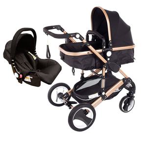 Poussette pour bébé 3 en 1 Landau de luxe pour nouveau-né Landau avec siège <span class=keywords><strong>auto</strong></span> Chariot paysage haut Voiture 360 Rotation bébé Poussette Shell - Product Image 2