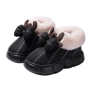 Bottes <span class=keywords><strong>de</strong></span> <span class=keywords><strong>neige</strong></span> d'automne et d'hiver pour femmes Nouvelles pantoufles mignonnes avec nœud et bois <span class=keywords><strong>de</strong></span> cerf - Product Image 5