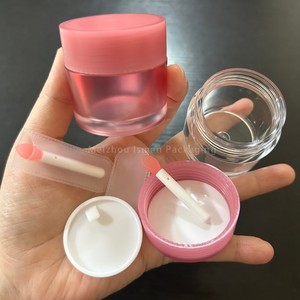 Pot vide ISMAN 20g rose dégradé transparent <span class=keywords><strong>pour</strong></span> crème visage et yeux, baume à lèvres, <span class=keywords><strong>masque</strong></span> et exfoliant, avec pinceau, cuillère et spatule - Product Image 2