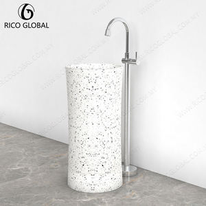 Lavabo Moderno de Pedestal Personalizable, Cuadrado/Redondo, de Terrazo, Porcelana, Mármol, Independiente, Ovalado, para Baños de Hoteles - Product Image 3