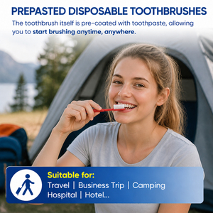 Spazzolino da Denti Monouso Senza BPA con Dentifricio, Colore Personalizzato OEM, Confezionato Singolarmente per Viaggi e Hotel - Product Image 2