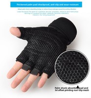 Gants de sécurité demi-doigts pour entraînement physique, respirants, antidérapants, avec protège-poignets, vente en gros, musculation, polyester, sans silicone