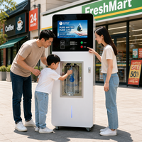 Máquina Expendedora de Agua Comercial con Purificador RO de 800 GPD, Operada con Monedas, Kiosco de Recarga Purificada, Sanitización con Luz UV, Autolimpieza, 100L