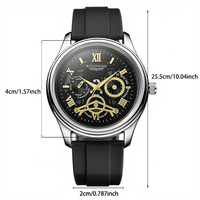 Montre à quartz pour homme, boîtier en alliage, bracelet en silicone, boucle, verre minéral, étanche 3 BAR, cadran à aiguilles de 40 mm, épaisseur 9 mm