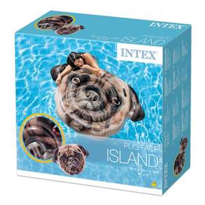 Flotador Inflable Intex Pug Face Island 173x130cm para Piscina - Product Image 1