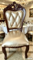 Silla de Comedor de Madera Maciza de Estilo Europeo Moderno y Minimalista con Tapicería de Tela Acolchada Suave - Ideal para el Hogar, Hotel o Uso con Computadora