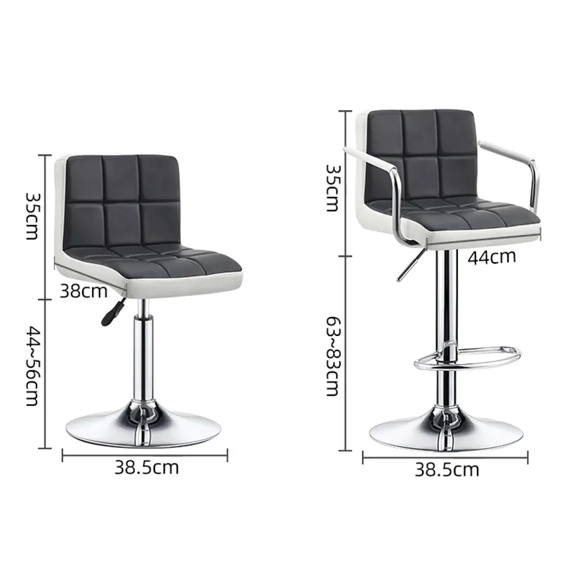 Taburete de altura ajustable para Bar, sillón moderno de cuero con barra de vino, elevador a Gas