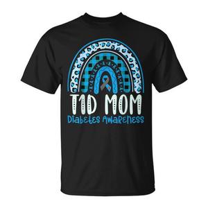 T-shirt T1d Mom con nastro blu e arcobaleno per la consapevolezza sul diabete - Product Image 2