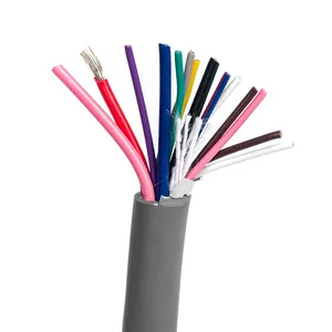 Cable de señal flexible de múltiples núcleos, cable blindado UL20276 2/3/4/5/6/7/8/10 núcleos Cable DE CONTROL DE PVC de cobre desnudo