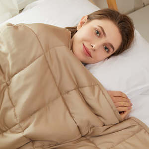 Material de tamaño personalizado bambú algodón adulto reconfortante cuentas de vidrio sueño sensorial king size peso Manta - Product Image 3