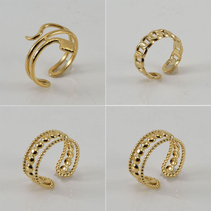 Open <b>Titanium</b> Steel <b>Ring</b> With Zircon Inlay Letter Design Unisex Fashion Jewelry Gift Accessory - Product Image 1