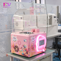 Nouvelle machine à barbe à papa portable mini avec tête de four à nettoyage automatique, haute productivité, opportunité commerciale à rendement élevé (ROI)
