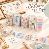Rouleau d'autocollants en PET personnalisés pour journal, transparent, pour scrapbooking, fournitures de loisirs créatifs