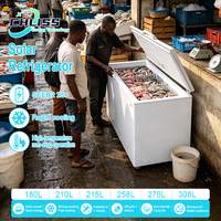 258L Taşınabilir Güneş Enerjili Buzdolabı 12/24V AC DC Güneş Enerjili Dondurucu Kalınlaştırılmış Köpük Sıcak İklimlere Dayanıklı Soğutma