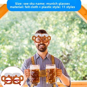 Novedades 2026: Gafas de fiesta de fieltro y plástico con combinación de colores populares para festivales de <span class=keywords><strong>cerveza</strong></span>, mascaradas y bailes en el Oktoberfest de Múnich - Product Image 2